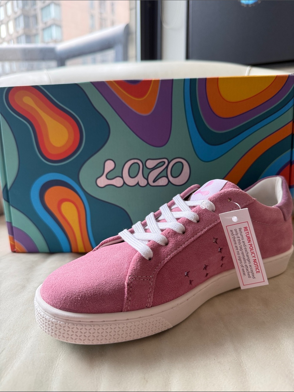 New, Lazo Halo Suede Sneakers – Cosmic Pink/Nebula Purple– Size 5.5